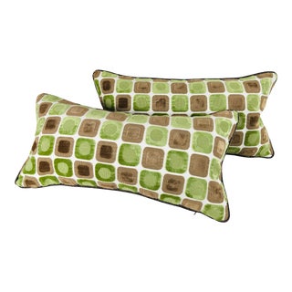 Modern Cut Velvet Pillows - a Pair For Sale