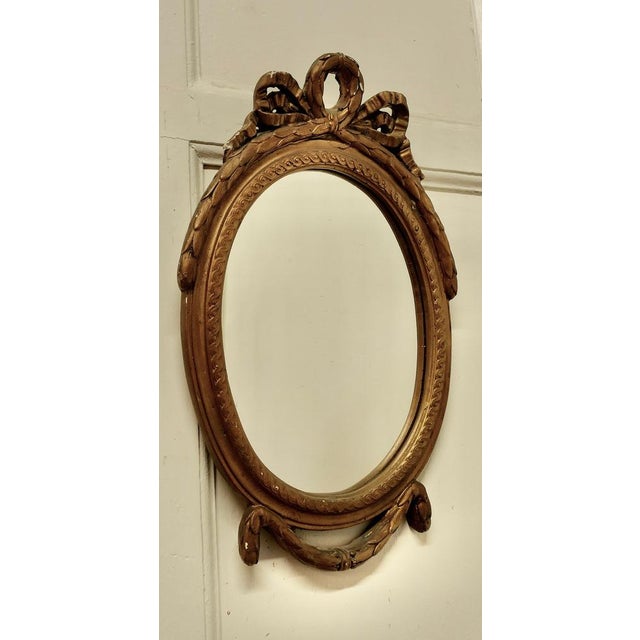 Rococo Small Rococo Oval Gilt Wall Mirror, 1880s For Sale - Image 3 of 7