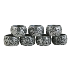Rabbits & Cabbage Springtime Napkin Rings - Set of 7