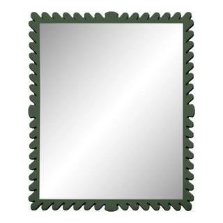 Fleur Home Garden District Coquette Rectangle Mirror in Duck Green, 36x48 For Sale