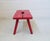 Mid-Century Modern Red Painted Wooden Stool For Sale - Image 3 of 11