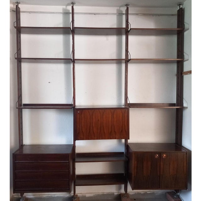 Wood Italian Wall Bookcase by Industria Mobili Barovero, 1960s For Sale - Image 7 of 7
