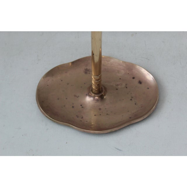 Metal Vintage Mid Century Six Ring Sectional Brass Umbrella Stand For Sale - Image 7 of 9