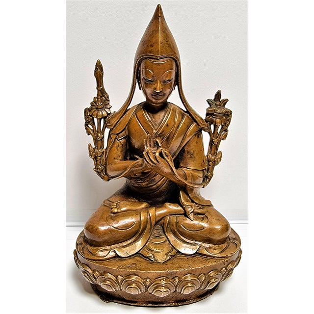 18th Century Buddha Priest in Bronze, Nepal For Sale - Image 3 of 14