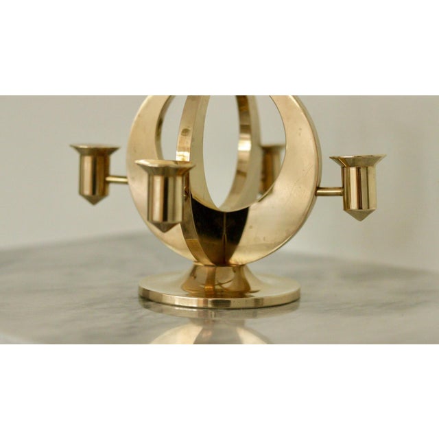 Swedish Brass Candelabra by Arthur Pe Kolbäck For Sale - Image 6 of 9