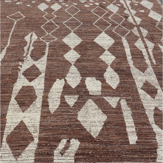 Modern Afghan Tribal Wool Rug by Keivan Woven Arts 10'5 X 13'8 For Sale - Image 4 of 13