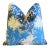 Early 21st Century Blue White Coral Nautical Cut Velvet Feather/Down Pillow 24" Square For Sale - Image 5 of 6