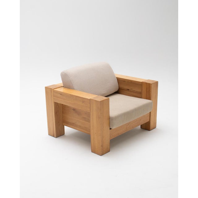 Mid-Century Modern Armchair in Oak, Italy, 1970s For Sale - Image 6 of 6