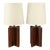 Mid 20th Century Macassar X-Form Table Lamps with Shades in the Manner of Jean Michel Frank - a Pair For Sale