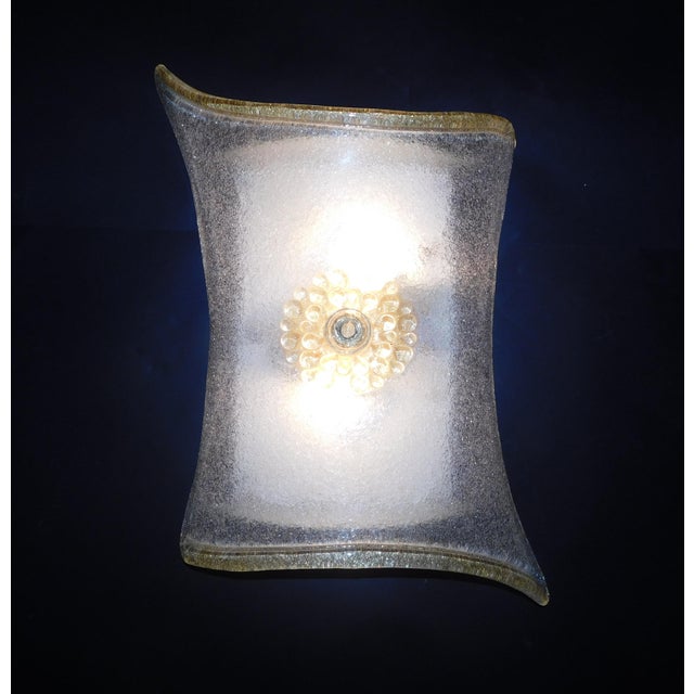 Glass 1960s Rectangular Graniglia Sconce For Sale - Image 7 of 12