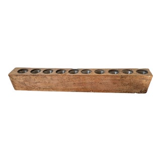 Vintage Carved Wood Sugar Mold or Candle Holder Trough For Sale