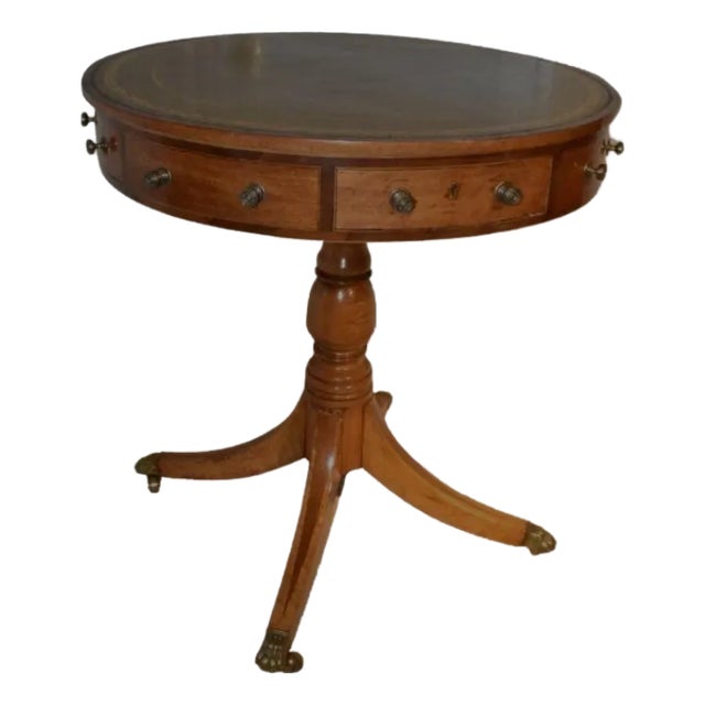 19th Century English Regency Drum Table For Sale