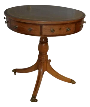 19th Century English Regency Drum Table