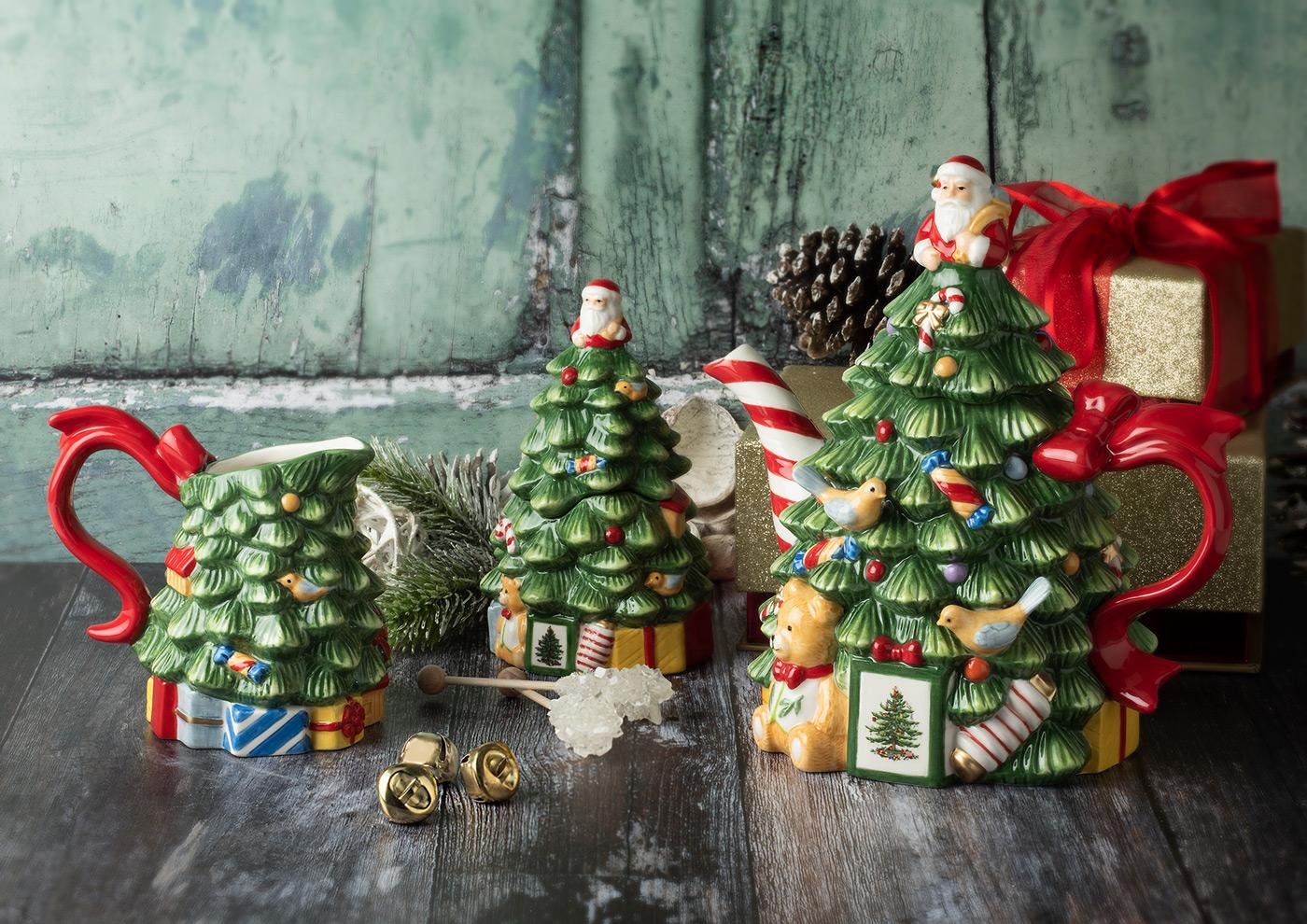 Spode Christmas Tree Set Of Mugs Coasters Pimpernel Coffee Cup