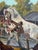 Late 20th Century Vintage Painting on Canvas of Hungarian Horse Race- Signed For Sale - Image 5 of 14