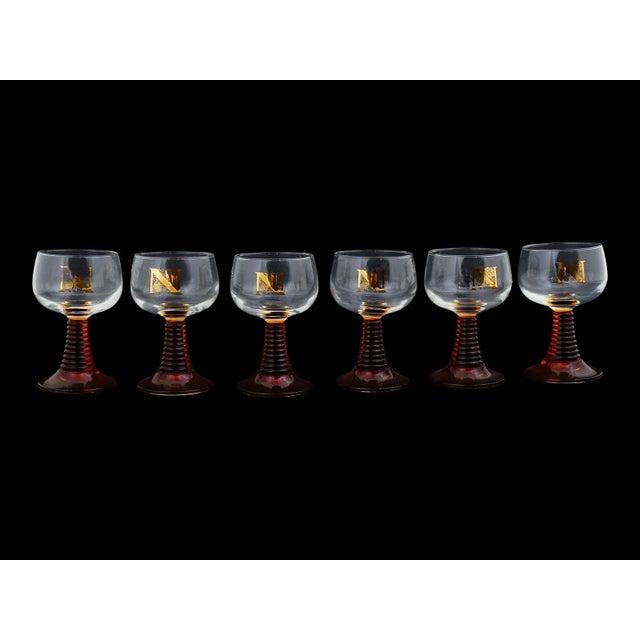 French 1930s French Beehive Sterm Design Wine Glasses Set - Napoleon - Set of 11 For Sale - Image 3 of 6