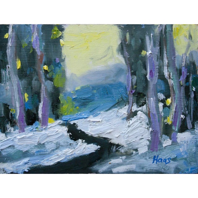 Last Light, Contemporary Winter Landscape Oil Painting by L Haas For Sale - Image 11 of 11