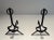 Modernist Cast Iron and Wrought Iron Andirons - A Pair For Sale - Image 4 of 12
