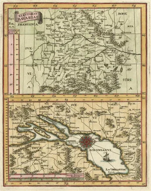Map of the Electorate of Bavaria by Jesuit Scherer, 1700
