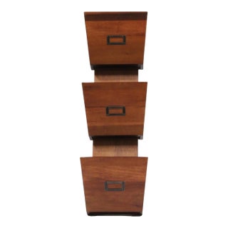 Vintage Wooden 3 Bin Wall Mail Organizer | Pottery Barn For Sale