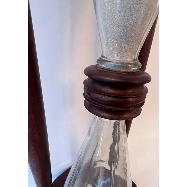 Brown Wooden Hour Glass or Sand Timer with Hand Blown Glass For Sale - Image 8 of 11