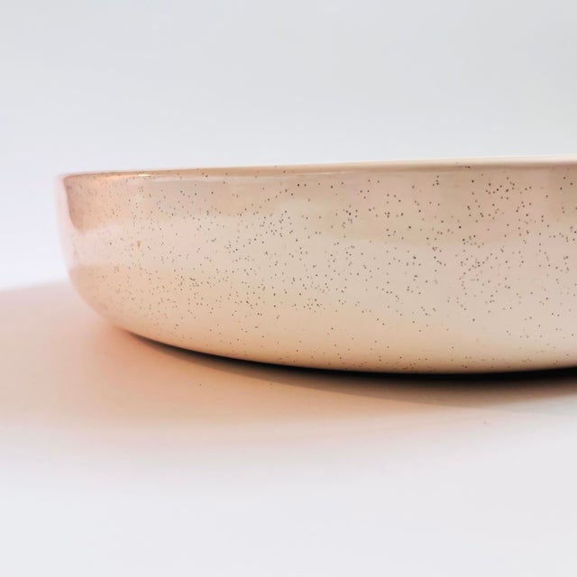 Mid-Century Modern Large Bauer Brusche 14" Speckled White Ceramic Serving Bowl For Sale - Image 3 of 8