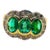 Bochic “Capri” Vintage Natural Diamond & Emerald Retro Ring Set In 18K Gold & Silver For Sale
