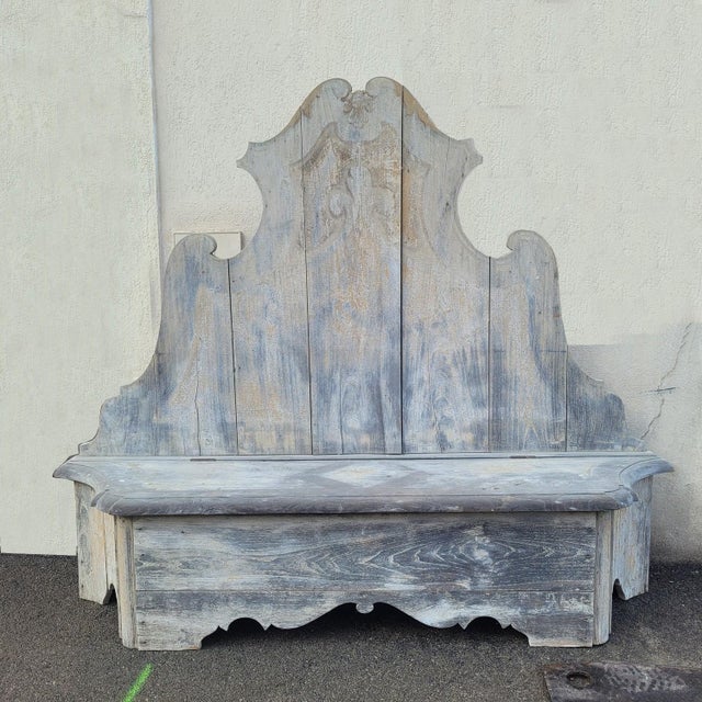 19th Century Wooden Castle Entrance Benches, Italy, Set of 4 For Sale - Image 10 of 18