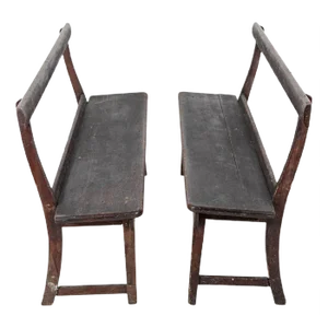 Set of 19th Century English Pine Chapel Benches