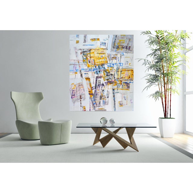 Linen Abstraction 25.Original Modern Hand Painting For Sale - Image 8 of 9