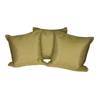 Early 21st Century Green Shimmer Feather Pillows by Newport - Set of 3 For Sale