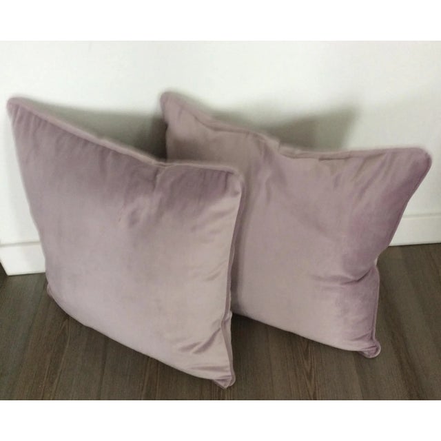 Contemporary Italian Velvet Lilac Pillows - a Pair For Sale - Image 4 of 6