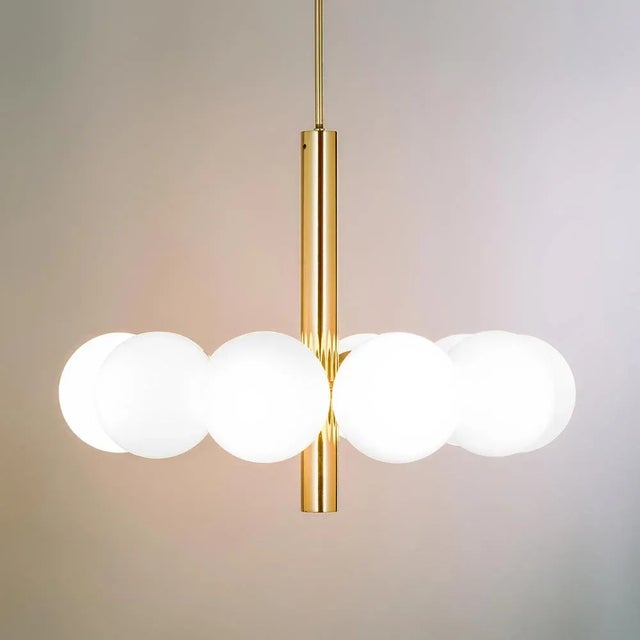 10 Arm Brass Chandelier from Kaiser Leuchten, Germany, 1970s For Sale - Image 4 of 8