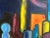 Mid Century Abstract Cityscape Painting Oil on Board For Sale In New York - Image 6 of 6