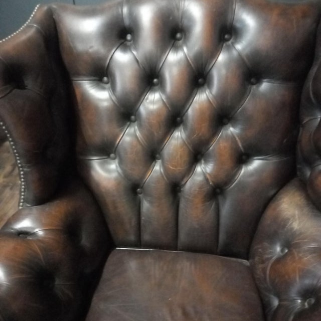 1970s Vintage Chesterfield Wingback Club Chair, 1970s For Sale - Image 5 of 17