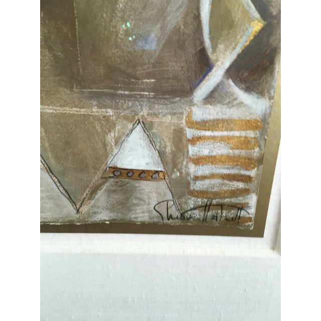 Vintage Large Mid-Century Abstract "Synchrony Progression" Signed Painting For Sale - Image 4 of 8