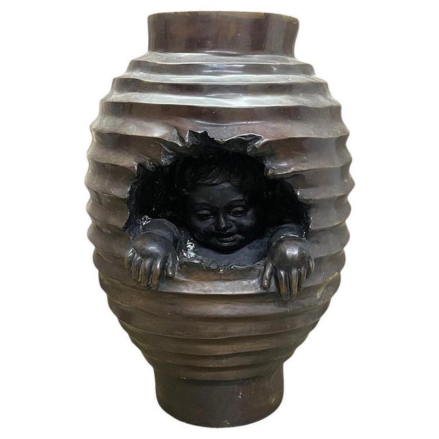 Gold Bronze-Colored Side Pedestal or Plant Table For Sale - Image 8 of 8