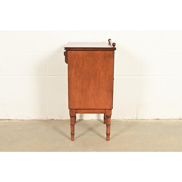 Stickley Brothers Antique Regency Solid Birch Faux Bamboo Nightstand, Newly Refinished For Sale - Image 15 of 18