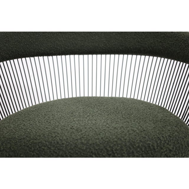 Warren Platner for Knoll Bronze Frame Dining Chairs in Deep Green Boucle' For Sale In Dallas - Image 6 of 12
