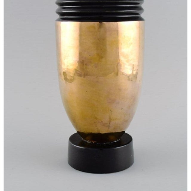 Large Art Deco Glazed Ceramic Vase, France, 1940s For Sale - Image 6 of 8