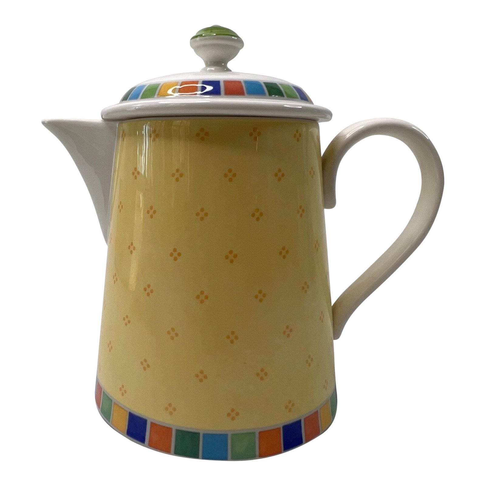 1990s Villeroy & Boch Twist Alea Yellow Limone Coffee Pot With Lid | Chairish