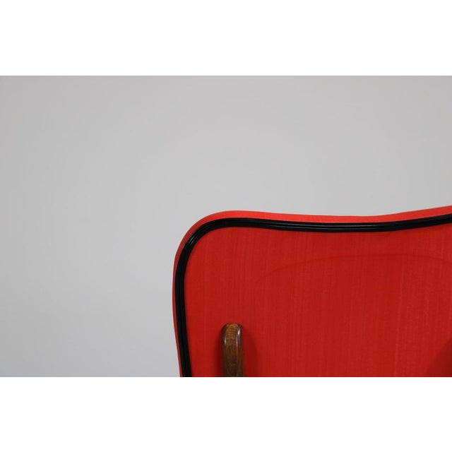 Kitchen Chair with Red Synthetic Leather Cover, 1960s For Sale - Image 14 of 18