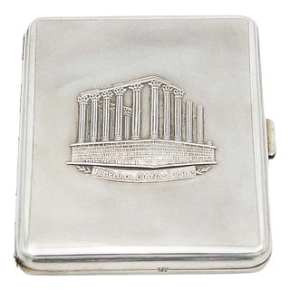 Silver Cigarette Case with Reliefs of the Temple of Diana For Sale