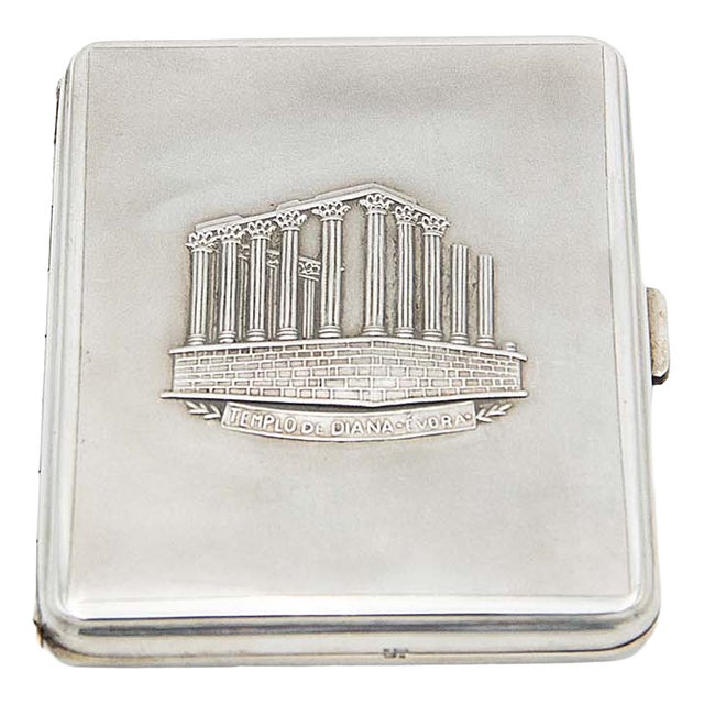 Silver Cigarette Case with Reliefs of the Temple of Diana For Sale