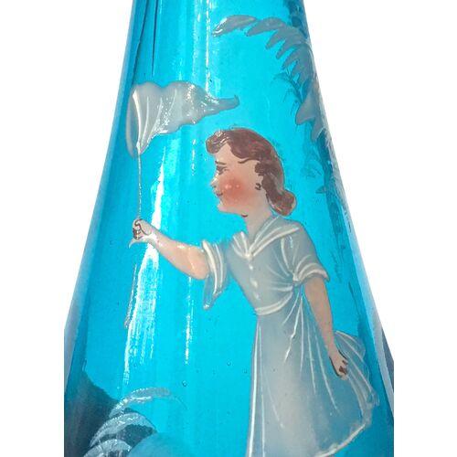 19th Century Antique Victorian M. Gregory Enameled Glass Vase For Sale - Image 5 of 5