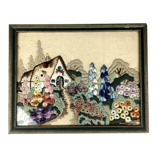 Antique Framed Hand Crocheted Textile Work of Art For Sale
