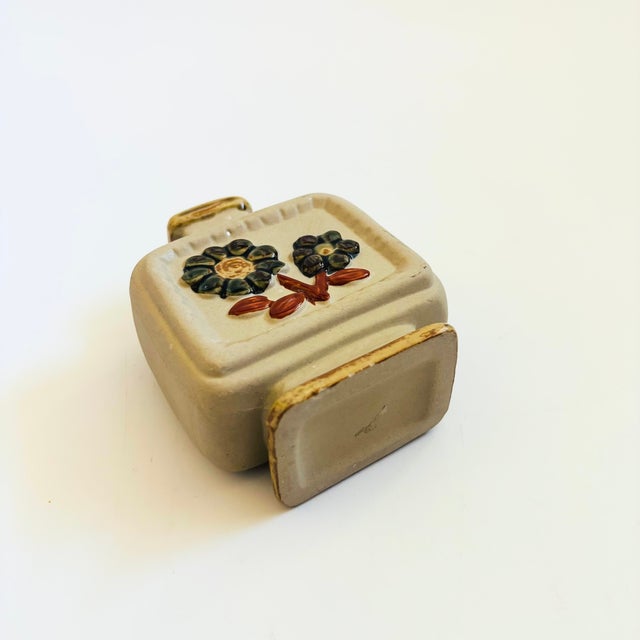 Gray Mid Century Floral Pottery Bud Vase For Sale - Image 8 of 8