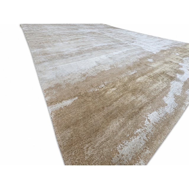 Rh Suvali Silk & Wool Rug – 10' × 14' Wheat Multi | 90% Silk | Hand-Knotted | 84 Persian Knots Per Square Inch For Sale - Image 9 of 18