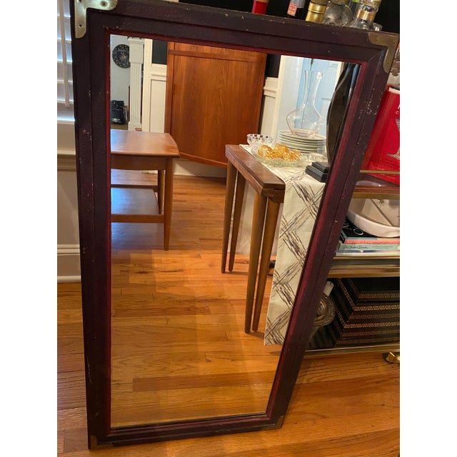 Rustic Mid 20th Century Lane Vintage Cocktail Mirror For Sale - Image 3 of 10