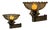 Art Deco Amber Murano Glass Sconces by Aureliano Toso for Toso, 1940s, Set of 2 For Sale